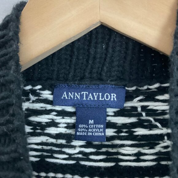 Vintage 90s Ann Taylor Fair Isle Sweater Mock Neck Size Medium Women's - Picture 4 of 4